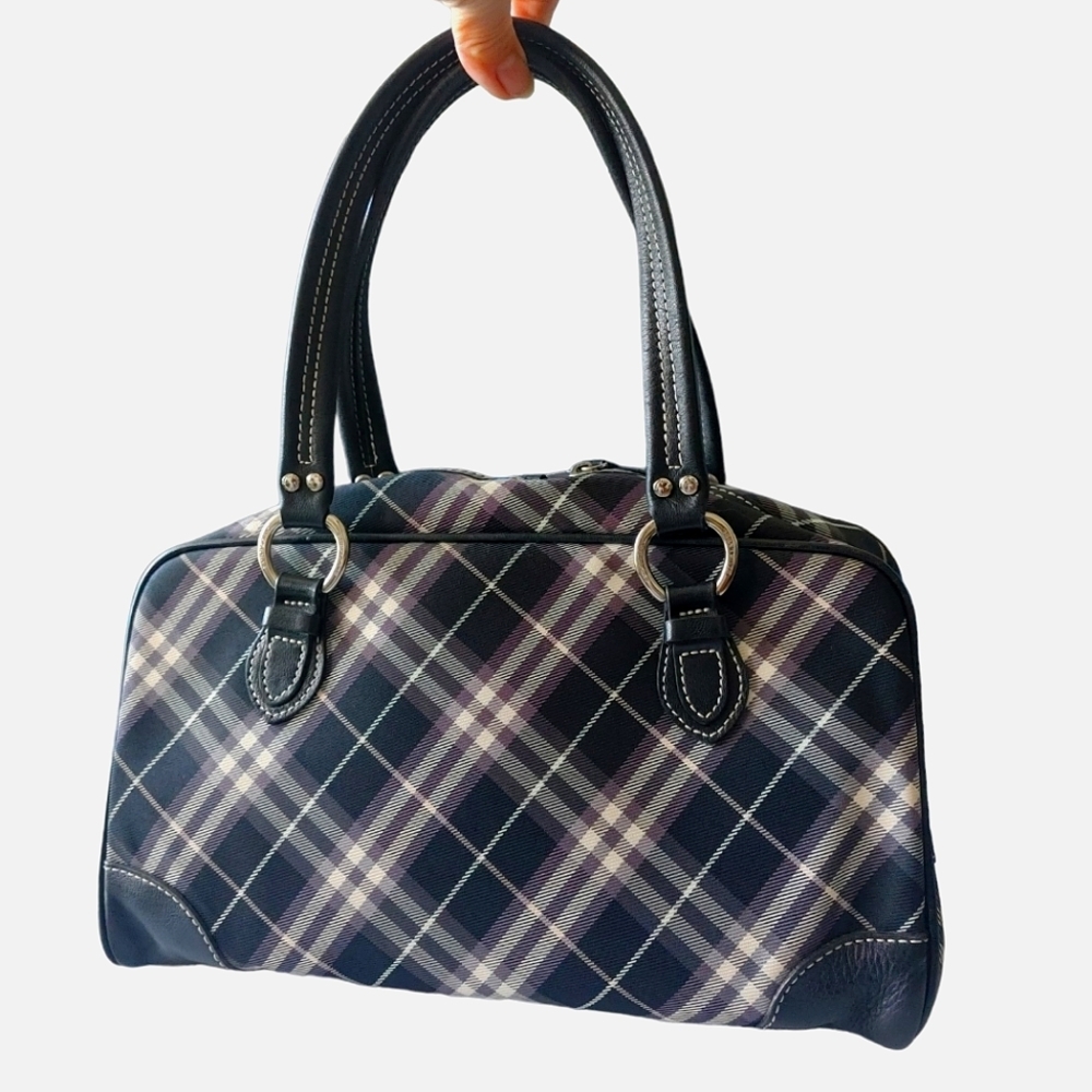 Burberry Blue Label, multicolour check print hand bag